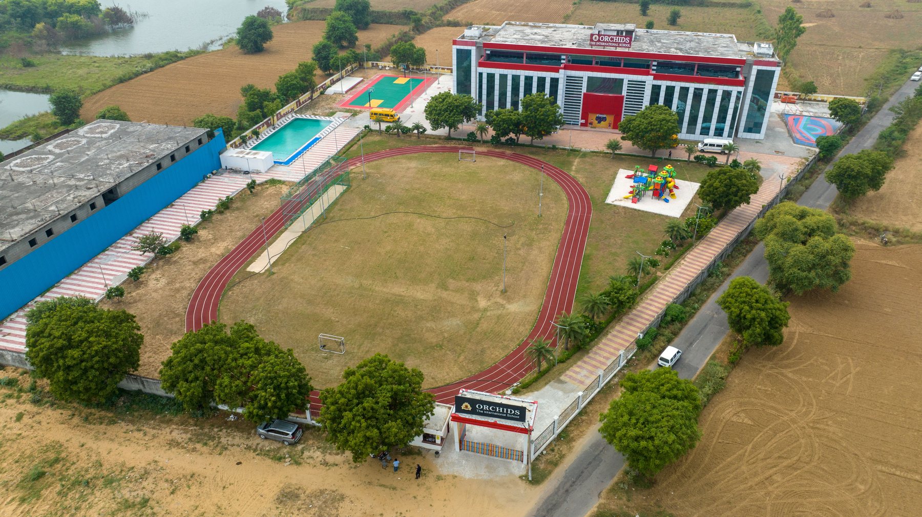 School campus and sports facilities